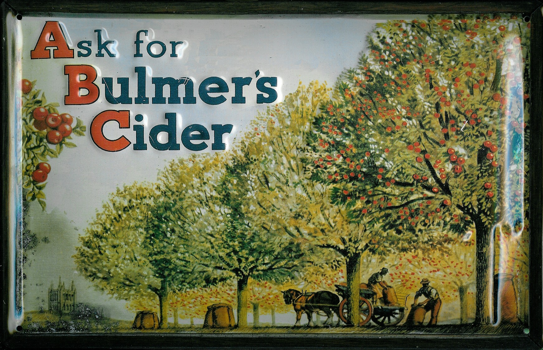 D064-Bulmer-s-Cider Blechschild Bulmer s Cider Pferdekarre Pferd retro Schild Nostalgieschild