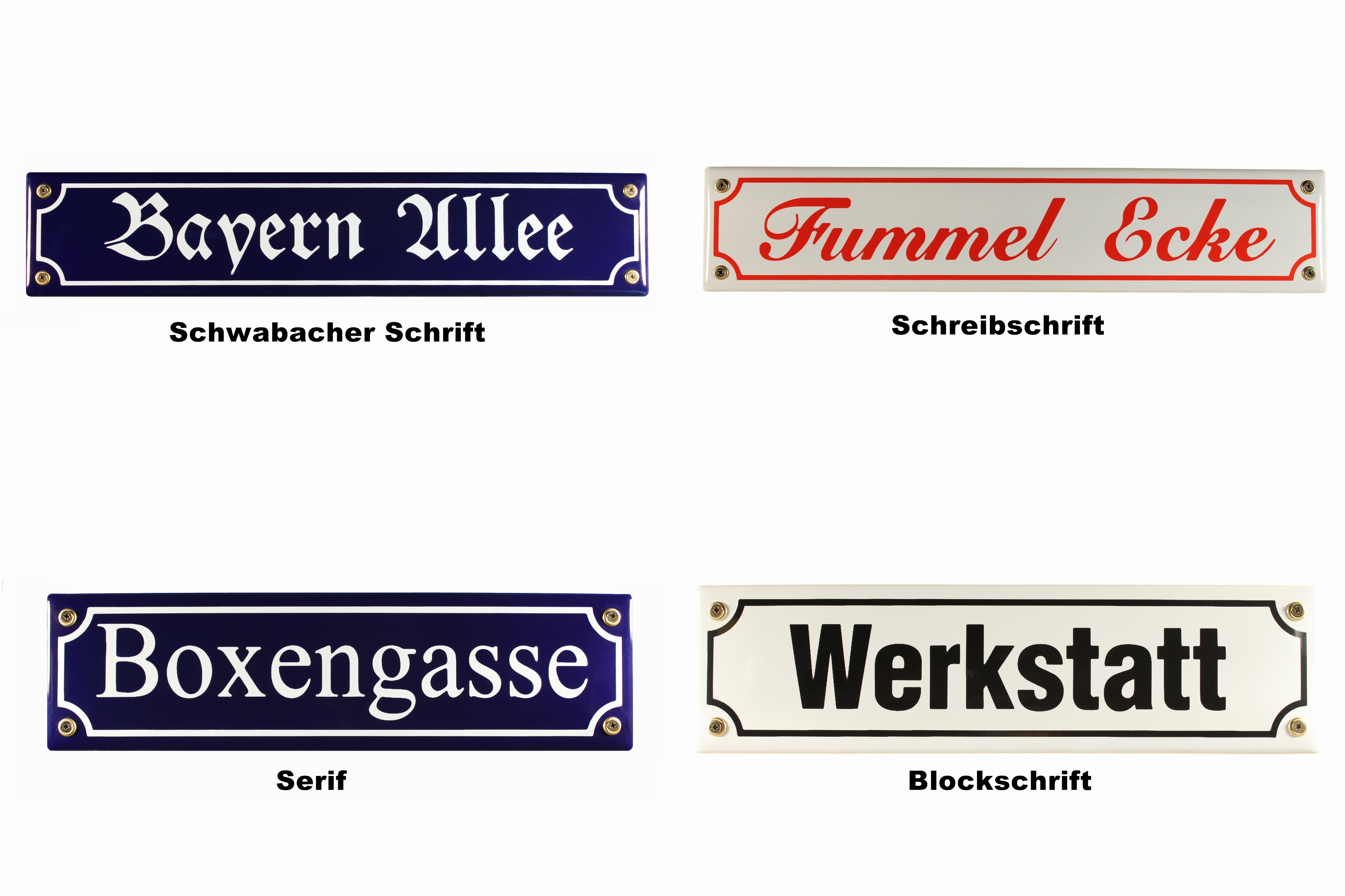 Emaille-schriftarten