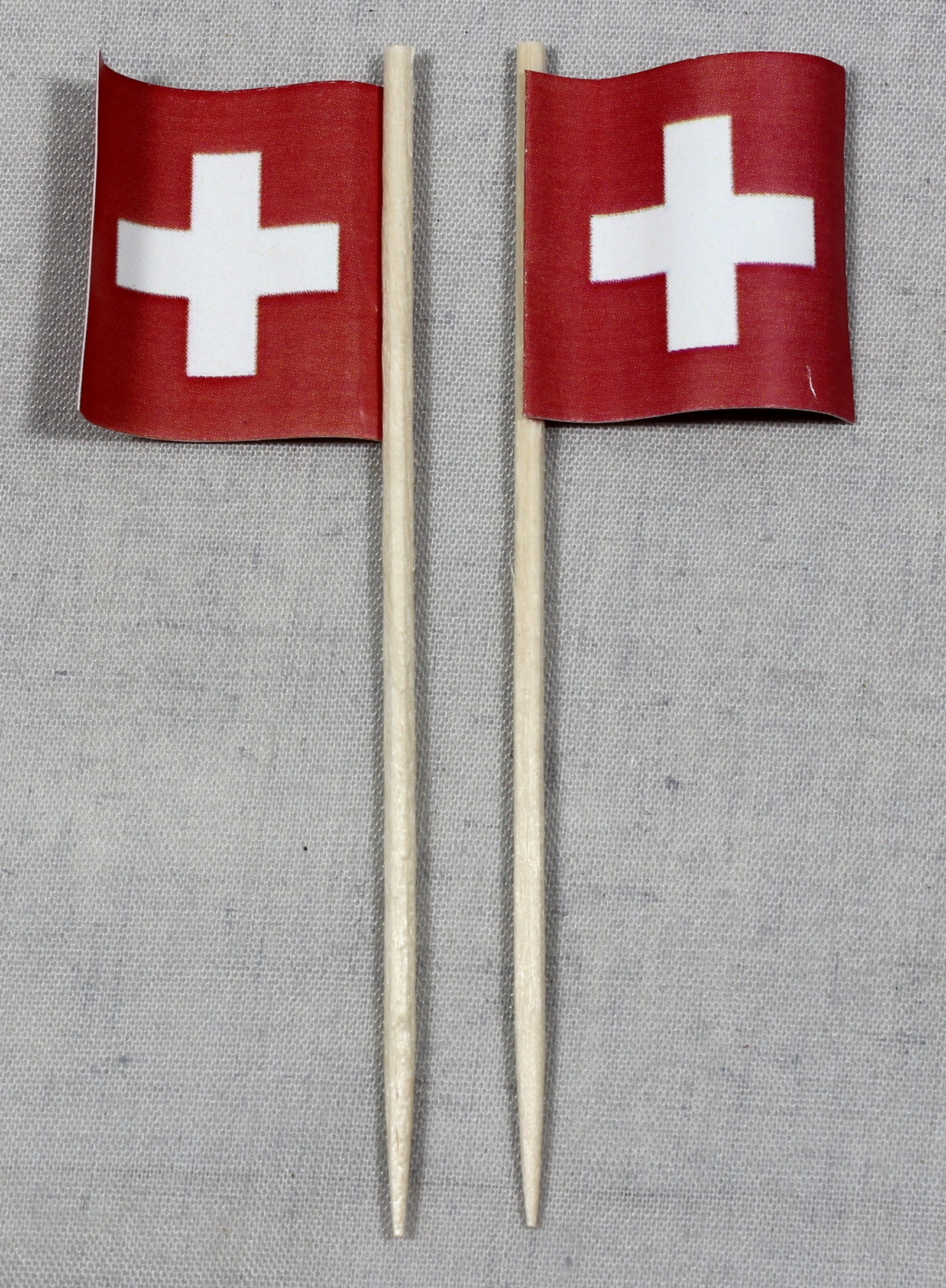 deko-picker-schweiz-quadratisch Party-Picker Flagge Schweiz quadratisch Papierfähnchen in Spitzenqualität 50 Stück Beutel