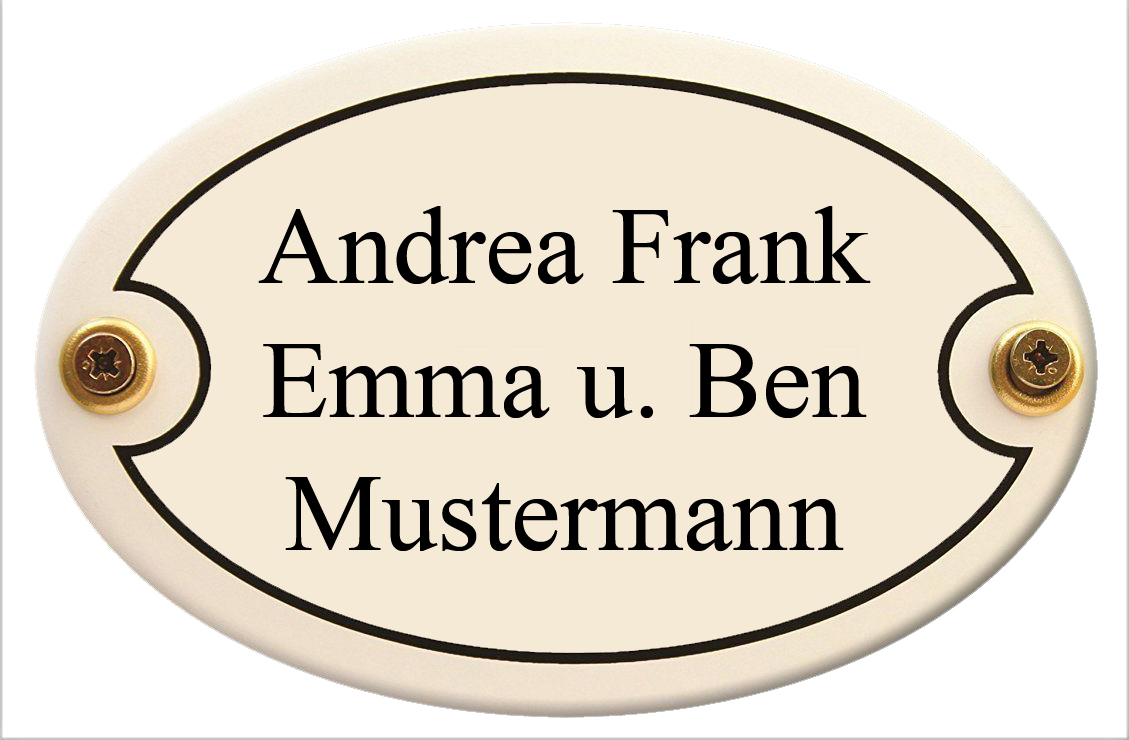 Emaille Türschild oval selber gestalten 20x13,5 cm