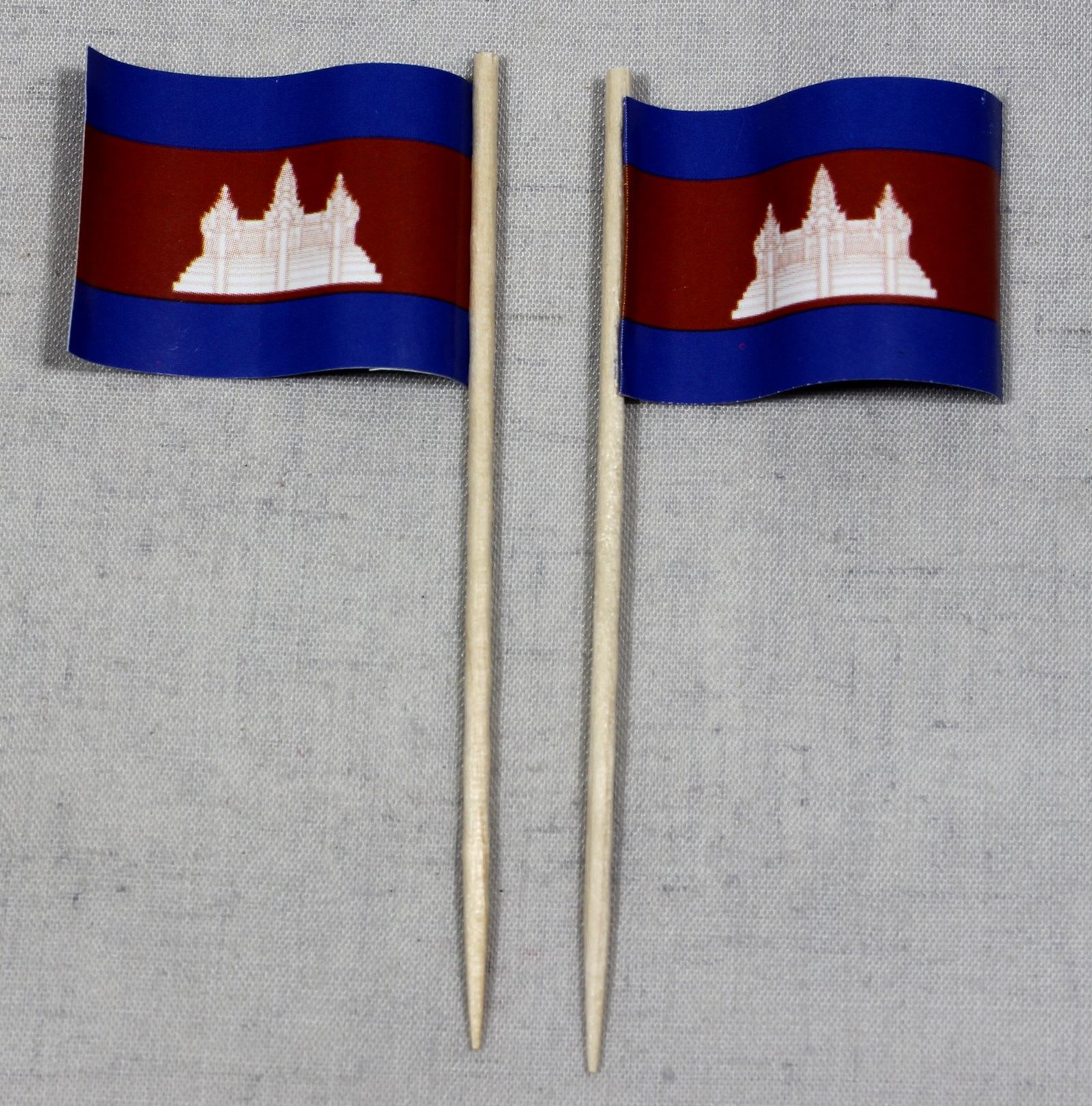 Party-Picker Flagge Kambodscha Papierfähnchen in Spitzenqualität 50 Stück Beutel