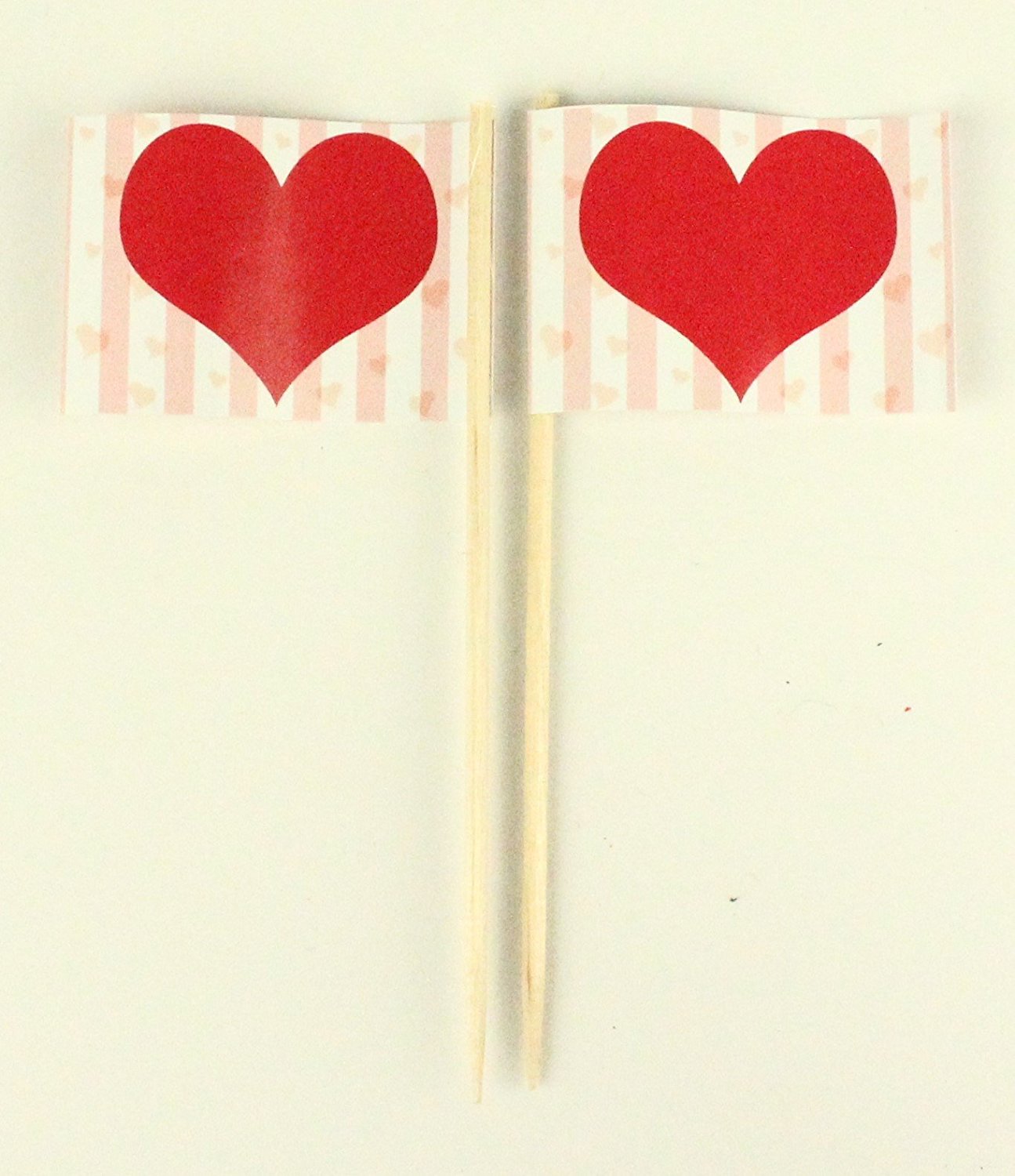 Herz Party-Picker Flagge Herz Valentinstag Hochzeit Papierfähnchen in Spitzenqualität25 oder 50 Stück Beu
