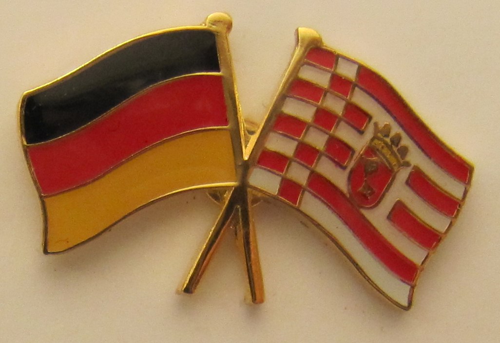 freundschafts_pin_flaggen_deutschland_bremen Bremen / Deutschland Freundschafts Pin Anstecker Flagge Fahne Nationalflagge