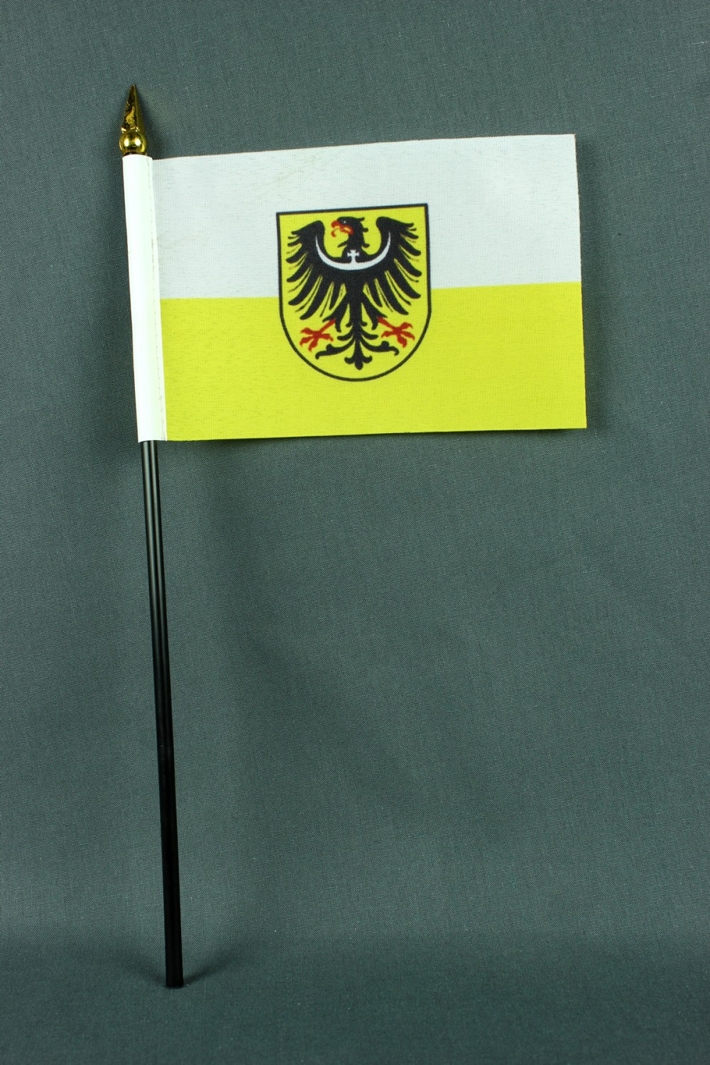 Kleine Tischflagge Niederschlesien 10x15 cm optional mit Tischfähnchenständer