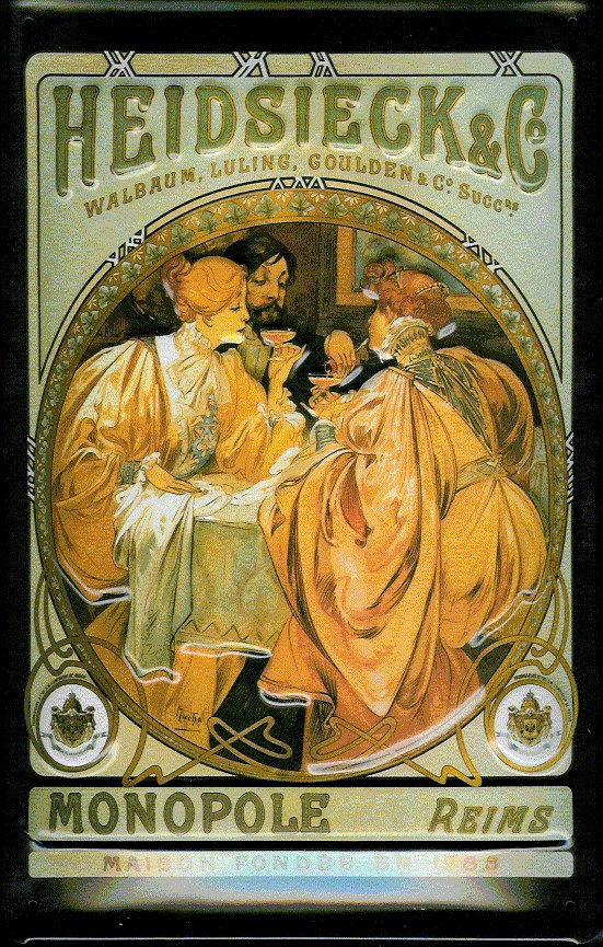 D166-Heidsieck-Co Blechschild Heidsieck Monopole Champagner Reims retro Schild Nostalgie Werbeschild