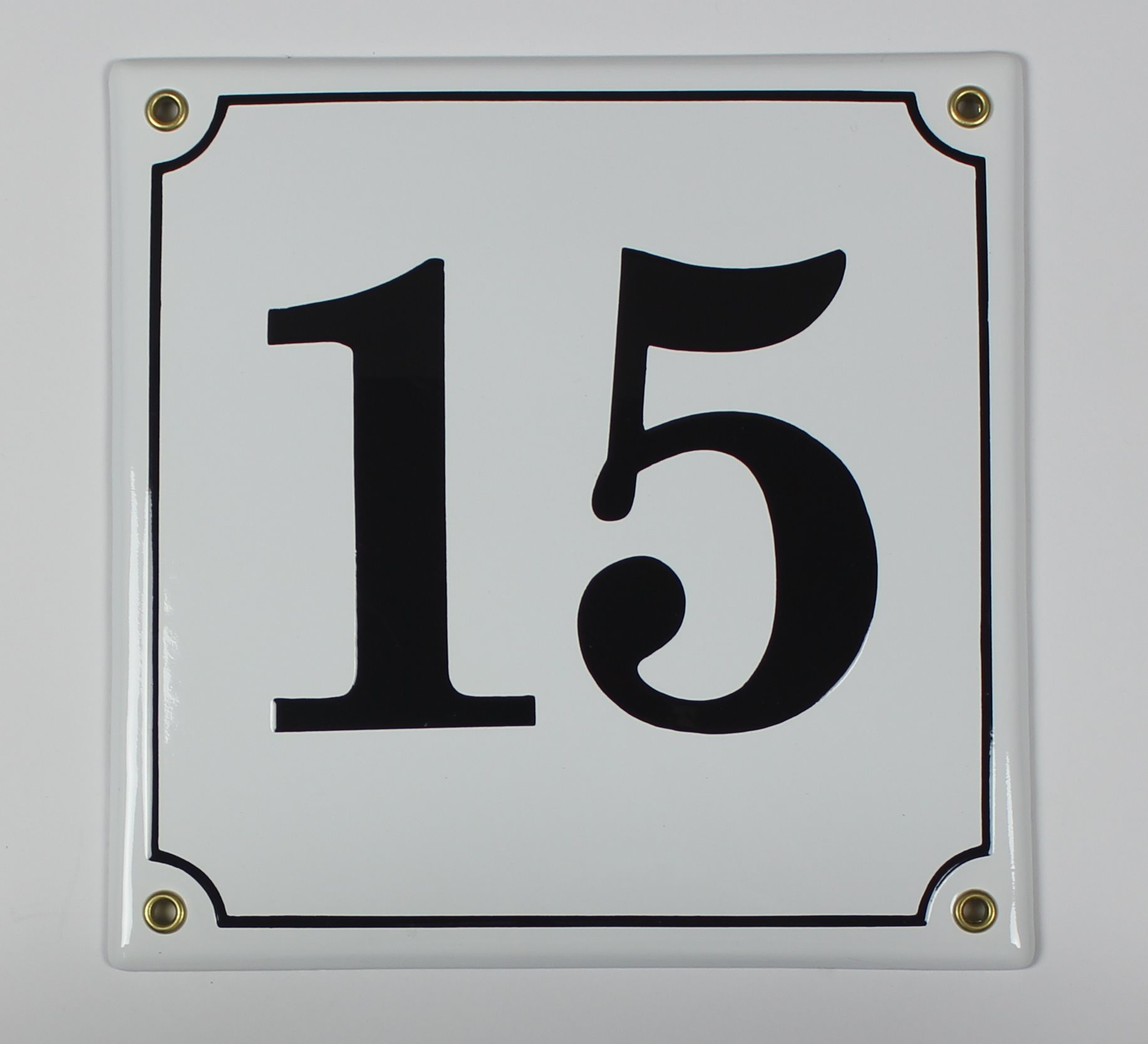 15-berliner Berliner Hausnummernschild 15 weiß 20x20 cm Emailleschild