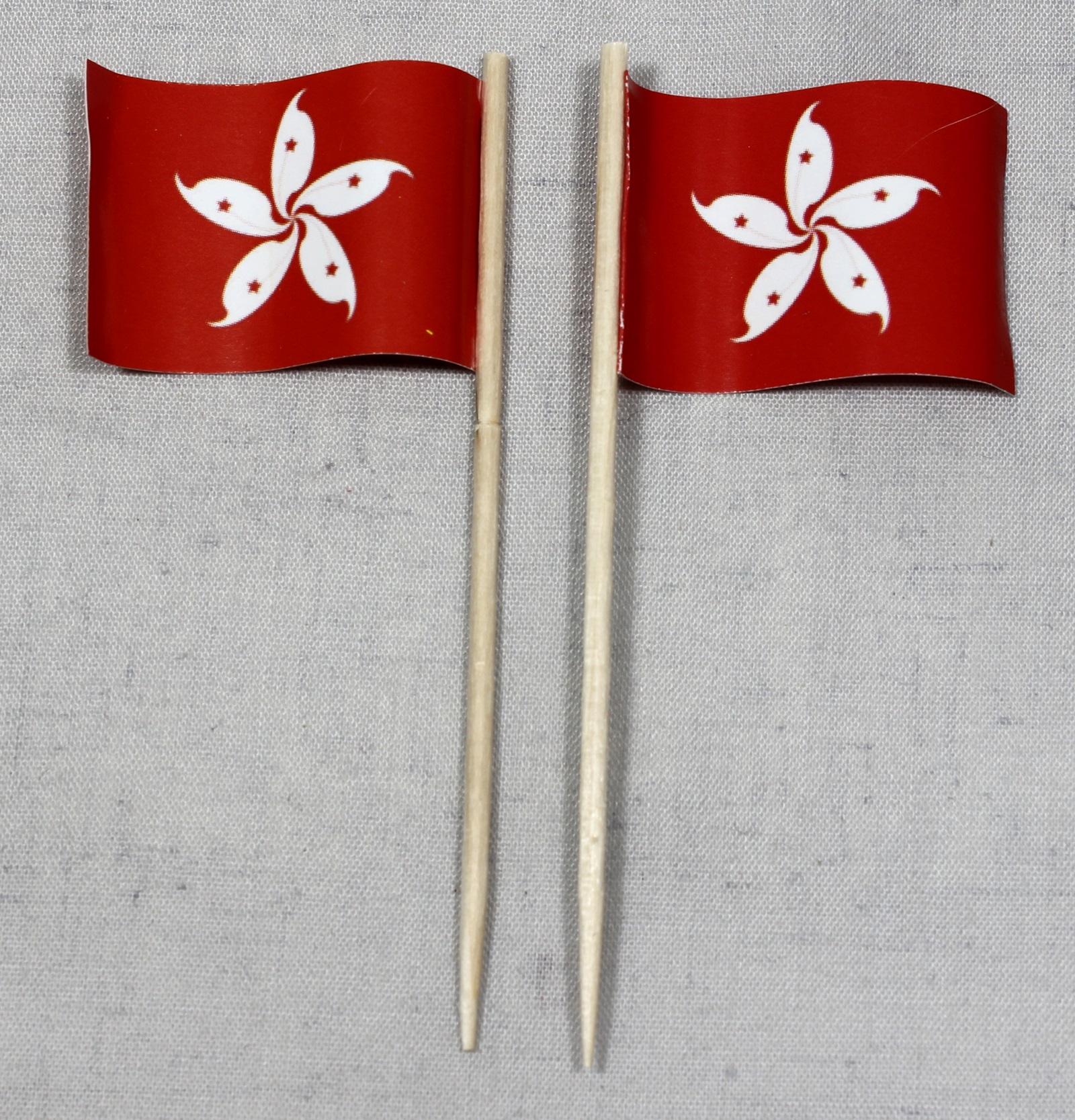 Party-Picker Flagge Hongkong Papierfähnchen in Spitzenqualität 50 Stück Beutel