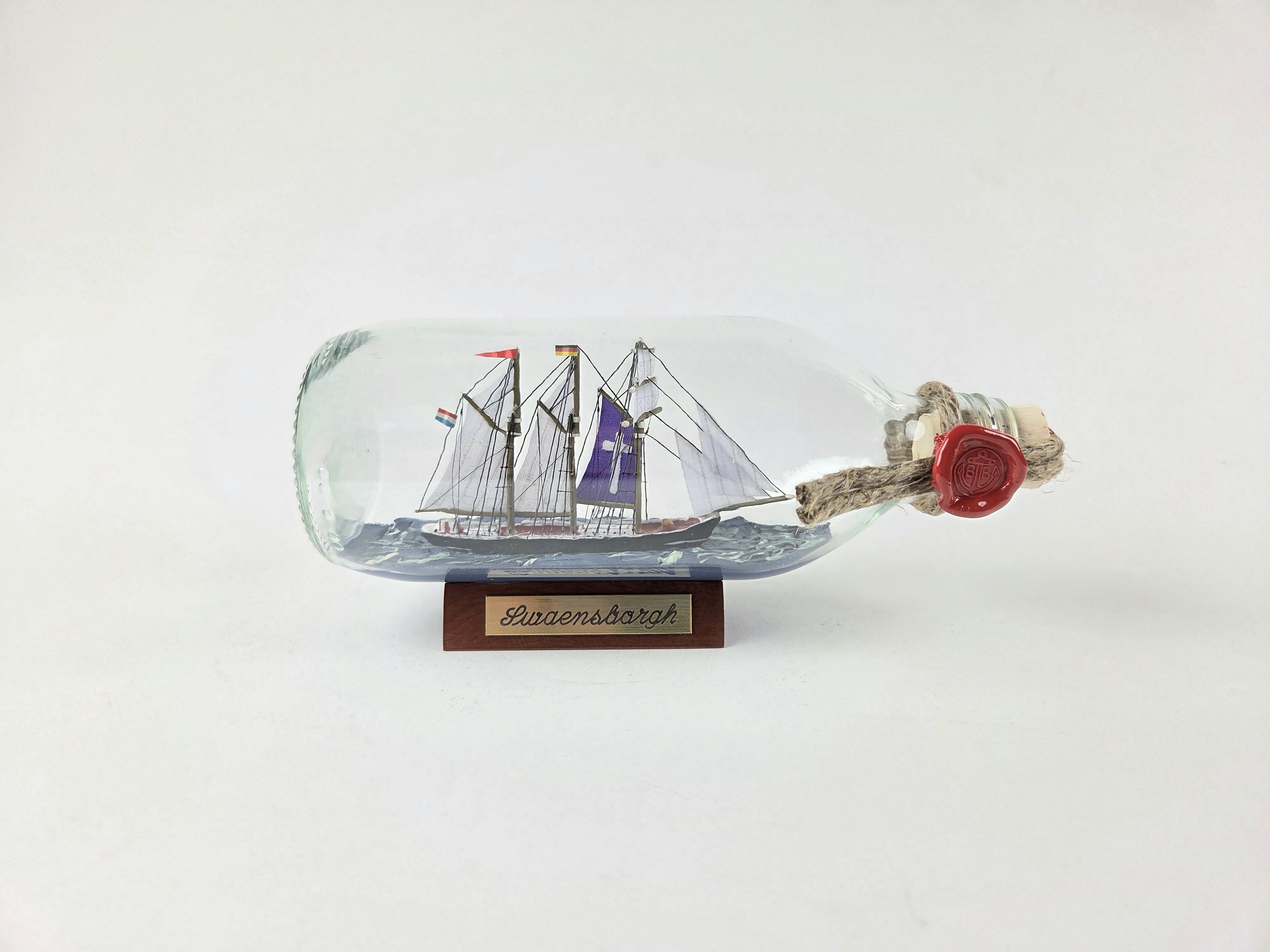 Swaensborgh runde Flasche 0,3 Liter Buddelschiff Flaschenschiff