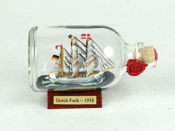 Gorch Fock Mini Buddelschiff 50 ml ca. 7,2 x 4,5 cm Flaschenschiff