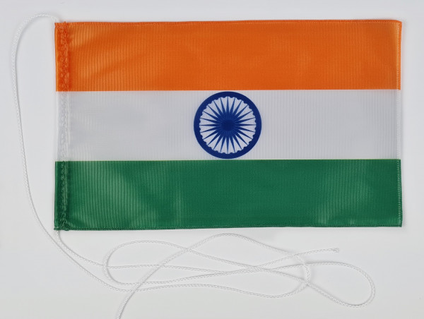 Tischflagge Indien 25x15 cm optional mit Holz- oder Chromständer Tischfahne Tischfähnchen