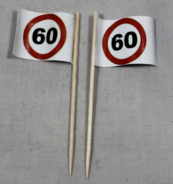 Party-Picker Flagge Tempo 60 Verkehrszeichen Papierfähnchen in Spitzenqualität 50 Stück Beutel