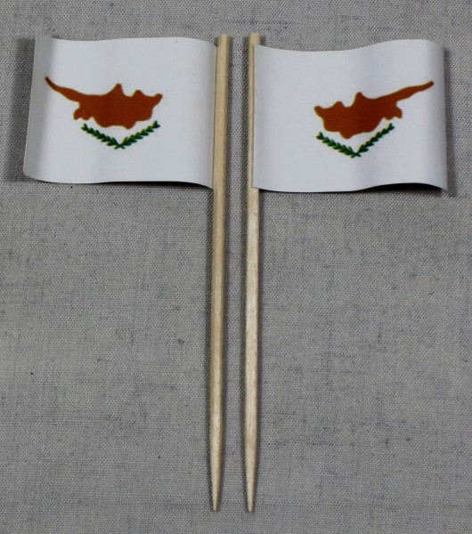 Party-Picker Flagge Zypern Papierfähnchen in Spitzenqualität 50 Stück Beutel