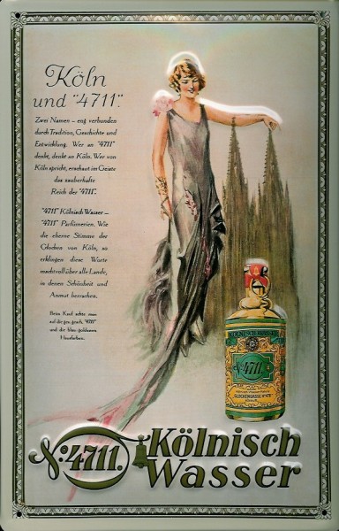 Blechschild 4711 Kölner Dom Kosmetik kölnisch Wasser Parfum Schild Werbeschild