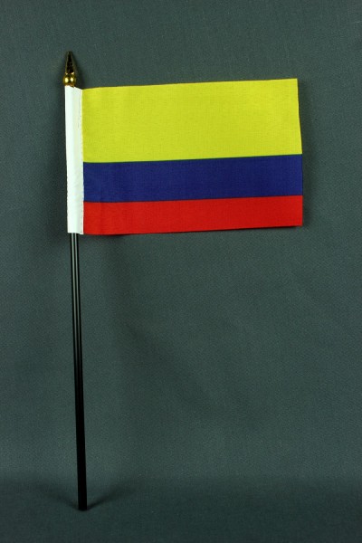 Kleine Tischflagge Kolumbien 10x15 cm optional mit Tischfähnchenständer