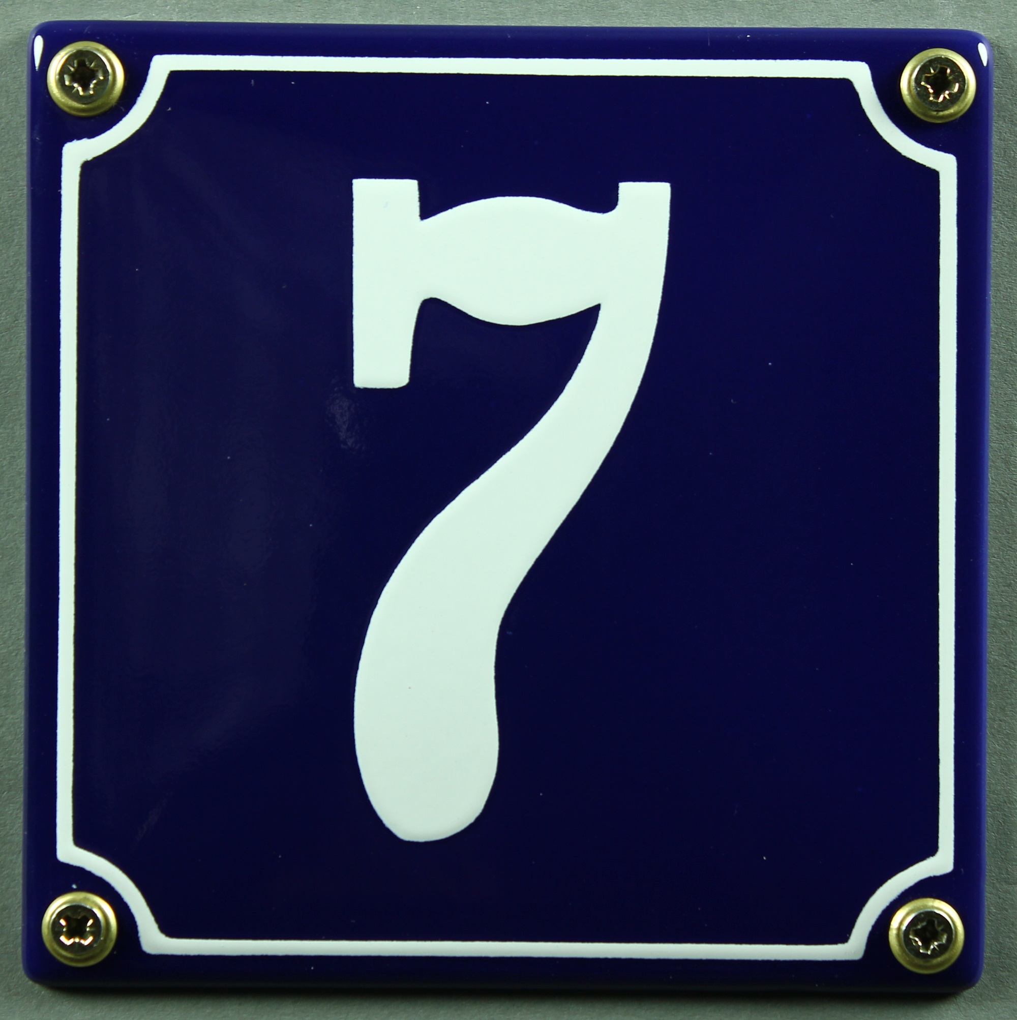 Haus Nummer blaues Schild aus Aluminium Hausnummer  mit Wunschtext 