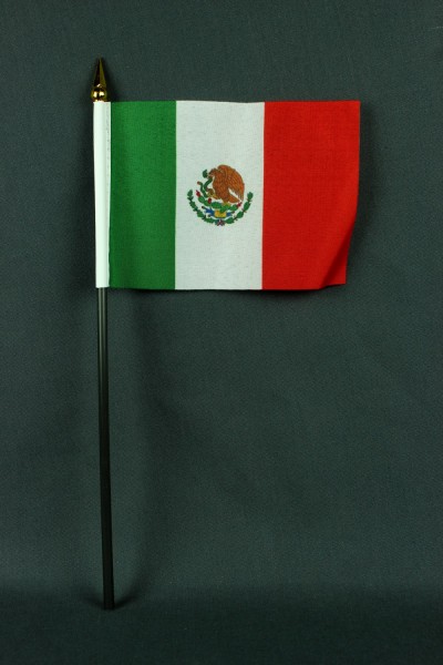 Kleine Tischflagge Mexiko 10x15 cm optional mit Tischfähnchenständer