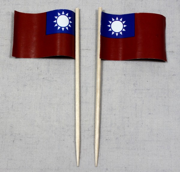 Party-Picker Flagge Taiwan Papierfähnchen in Spitzenqualität 50 Stück Beutel