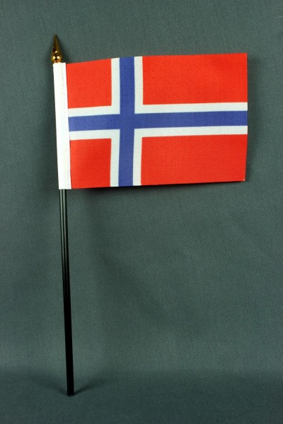 Kleine Tischflagge Norwegen 10x15 cm optional mit Tischfähnchenständer