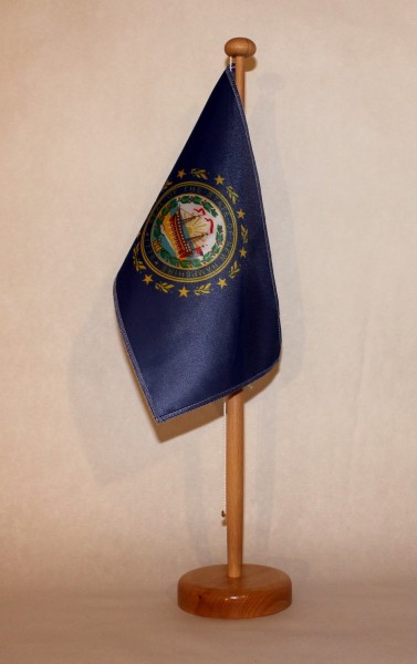 Tischflagge New Hampshire USA Bundesstaat US State 25x15 cm optional mit Holz- oder Chromständer Tis
