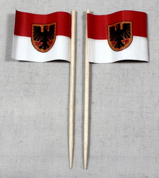 Party-Picker Flagge Dortmund Papierfähnchen in Spitzenqualität 50 Stück Beutel