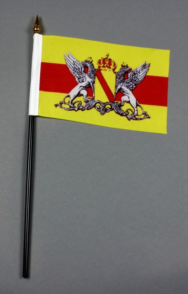Kleine Tischflagge Baden Wappen 10x15 cm optional mit Tischfähnchenständer