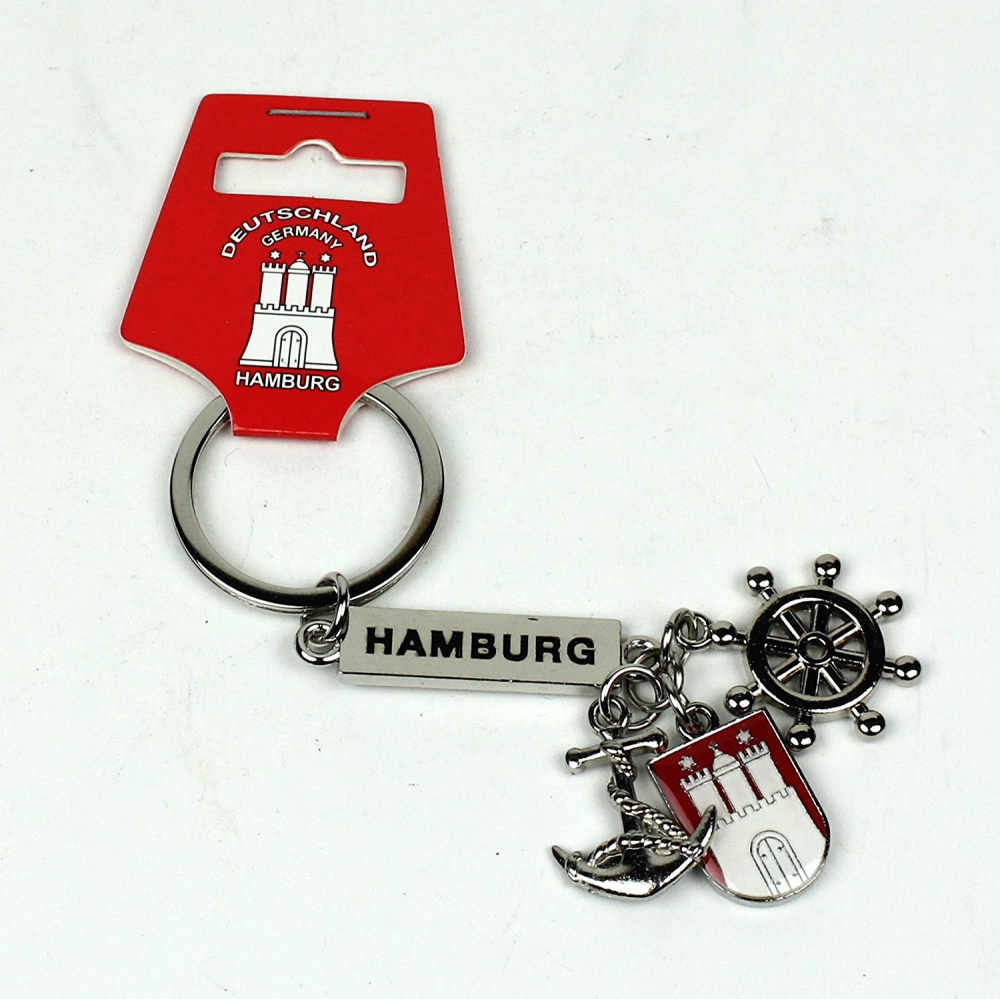 Schlüsselanhänger Hamburg Wappen Messing Mitbringsel Deko Souvenir