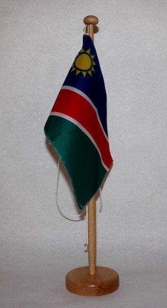 Tischflagge Namibia 25x15 cm optional mit Holz- oder Chromständer Tischfahne Tischfähnchen