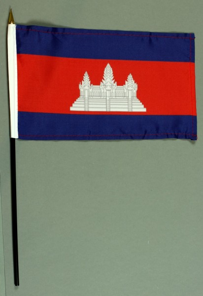 Tischflagge Kambodscha 15x25 cm BASIC optional mit Tischflaggenständer