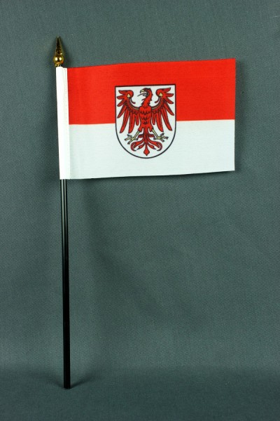 Kleine Tischflagge Brandenburg 10x15 cm optional mit Tischfähnchenständer