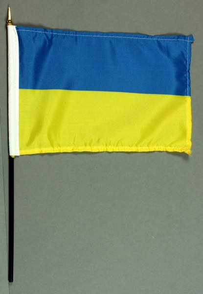 Tischflagge Ukraine 15x25 cm BASIC optional mit Tischflaggenständer