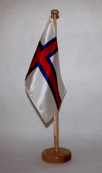 Tischflagge Faroer Inseln 25x15 cm optional mit Holz- oder Chromständer Tischfahne Tischfähnchen