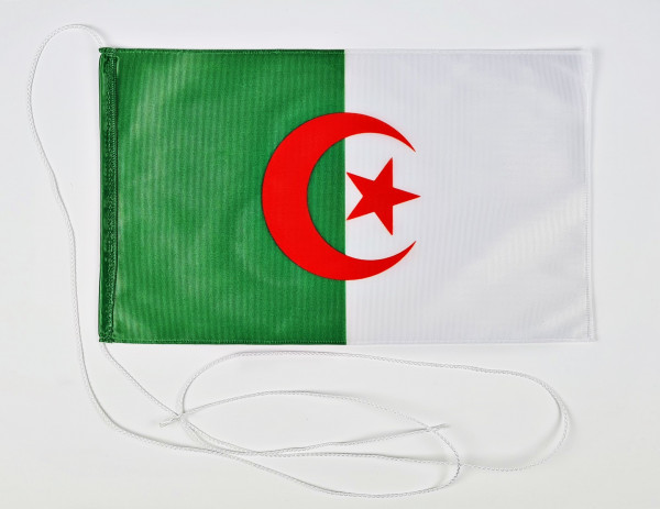 Tischflagge Algerien 25x15 cm optional mit Holz- oder Chromständer Tischfahne Tischfähnchen