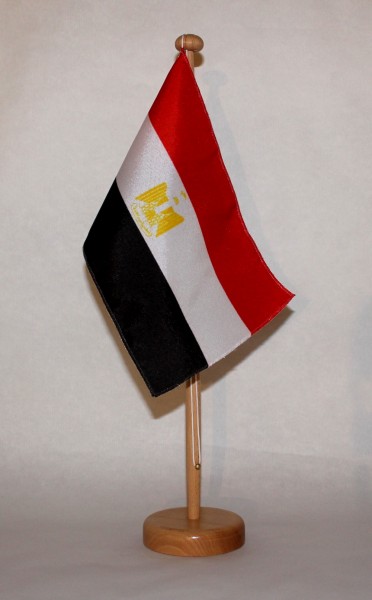 Tischflagge Aegypten Ägypten 25x15 cm optional mit Holz- oder Chromständer Tischfahne Tischfähnchen