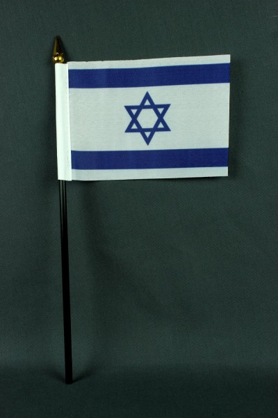 Kleine Tischflagge Israel 10x15 cm optional mit Tischfähnchenständer