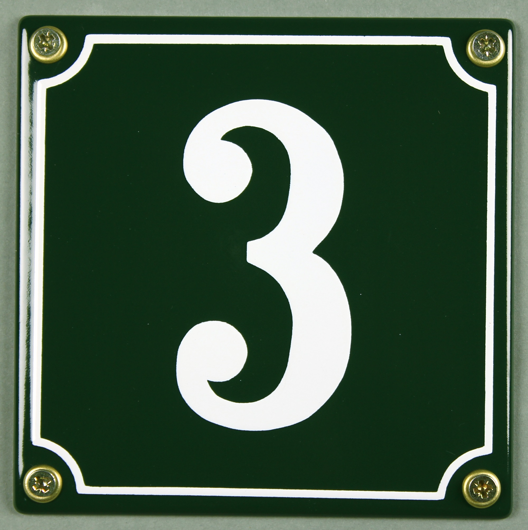 Weiße Emaille Hausnummer "5" 12x12 cm Hausnummernschild sofort lieferbar Schild 