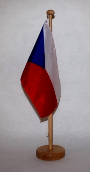 Tischflagge Tschechien 25x15 cm optional mit Holz- oder Chromständer Tischfahne Tischfähnchen