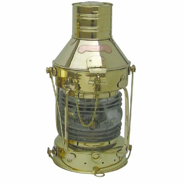 Ankerlampe Schiffslampe 48cm Messing Petroleumbrenner