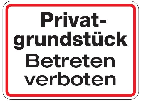 wetterfestes Schild "Privatgrundstück" 