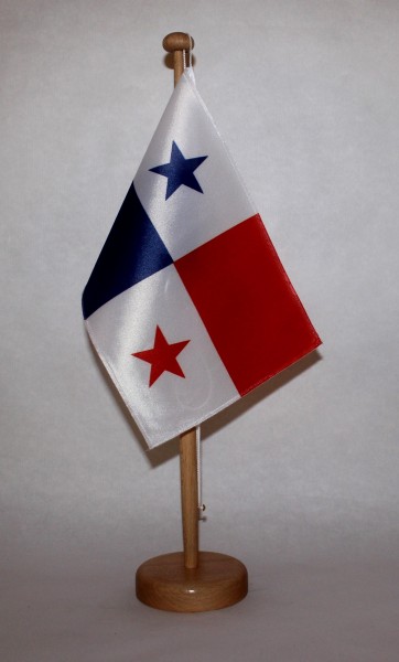 Tischflagge Panama 25x15 cm optional mit Holz- oder Chromständer Tischfahne Tischfähnchen