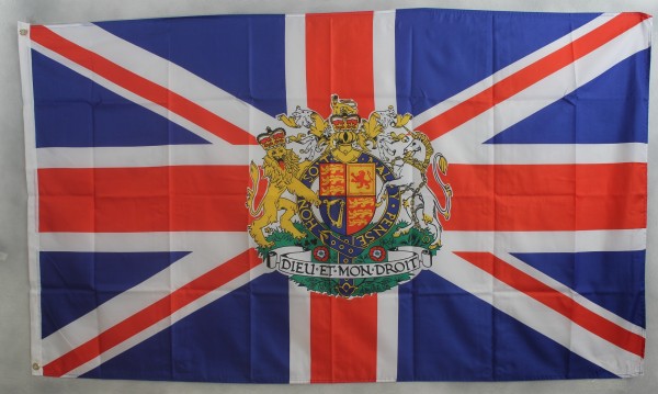 Flagge Fahne : Großbritannien mit Wappen Union Jack