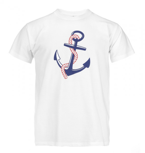 Maritimes T-Shirt mit Anker blau oder weiß