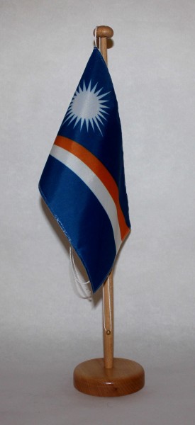 Tischflagge Marshall Inseln 25x15 cm optional mit Holz- oder Chromständer Tischfahne Tischfähnchen