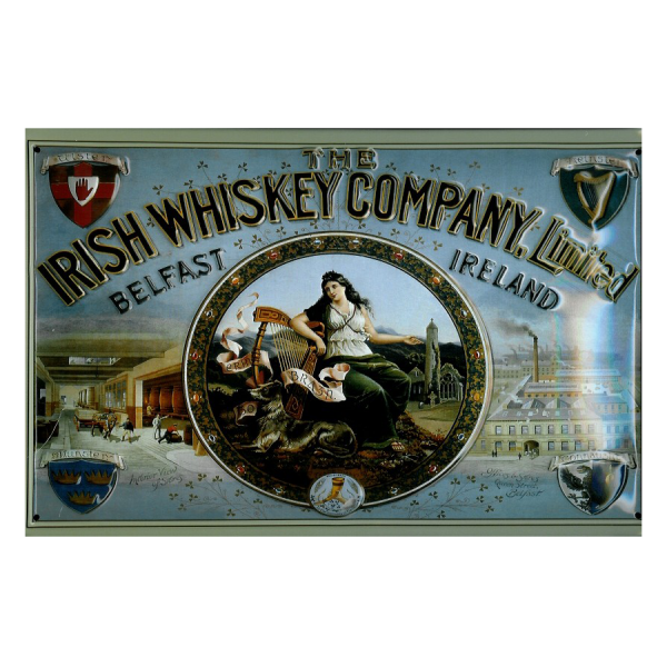 Blechschild The Irish Whiskey Company Limitedt Belfast Irealand Nostalgieschild