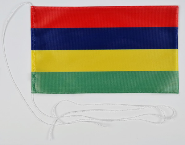 Tischflagge Mauritius 25x15 cm optional mit Holz- oder Chromständer Tischfahne Tischfähnchen
