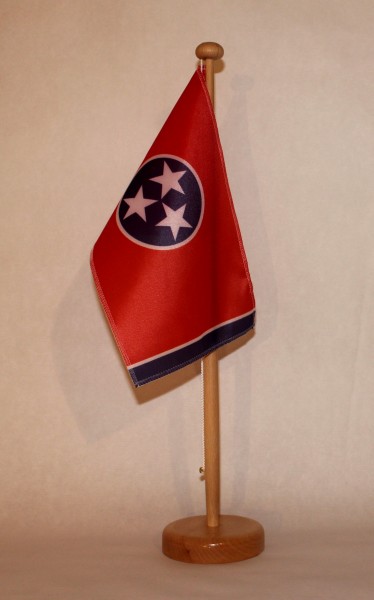 Tischflagge Tennessee USA Bundesstaat US State 25x15 cm optional mit Holz- oder Chromständer Tischfa