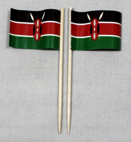 Party-Picker Flagge Kenia Papierfähnchen in Spitzenqualität 50 Stück Beutel