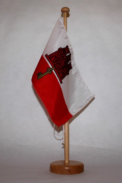 Tischflagge Gibraltar 25x15 cm optional mit Holz- oder Chromständer Tischfahne Tischfähnchen