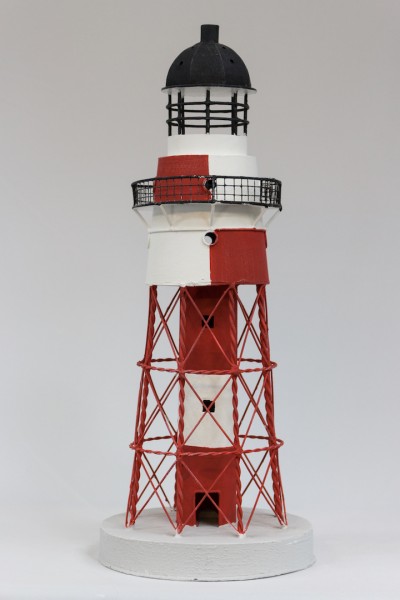 Blechleuchtturm rot / weiss 41 cm Leuchtturm Modell