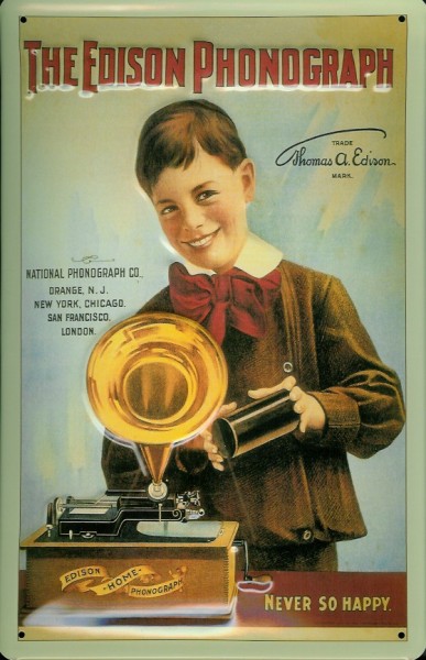 Blechschild Nostalgieschild The Edison Phonograph (1)