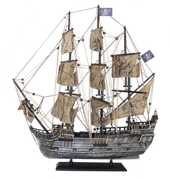 Schiffsmodell Piratenschiff aus Holz 50x56cm Modellschiff Schiffsmodelle